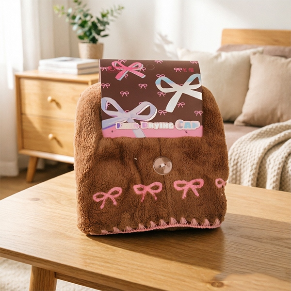 G-242 Choco Gorro de Pelo Seco de Corazón Dulce 4