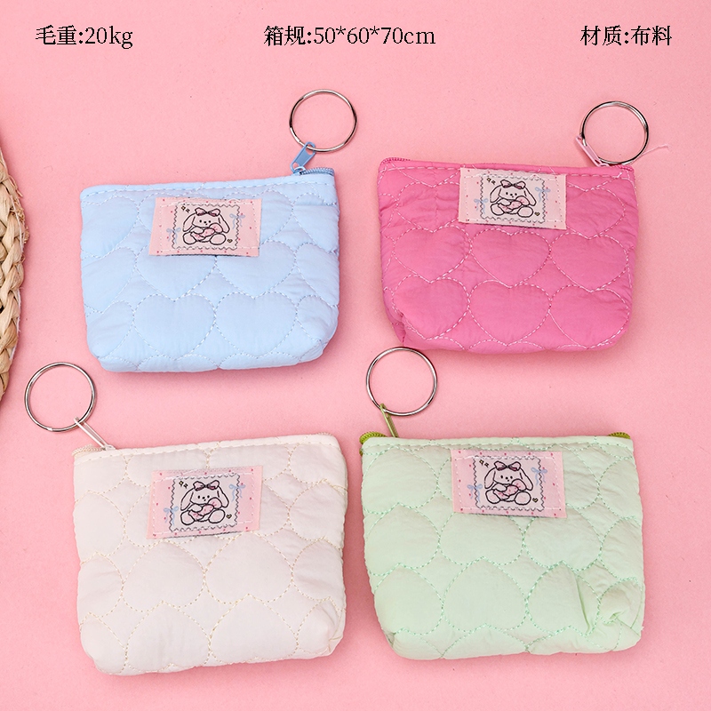 Color Soft Lattice Rabbit Label One Word Bag