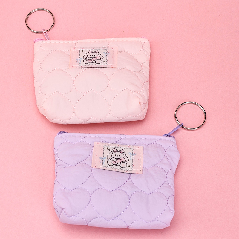 Color Soft Lattice Rabbit Label One Word Bag 3