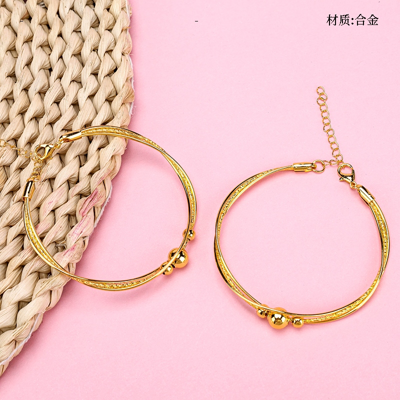 Pulsera Triple Con Cuentas (Gold) 2
