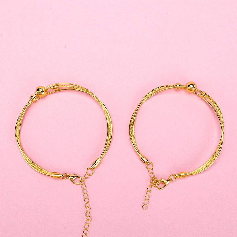 Pulsera Triple Con Cuentas (Gold) 4