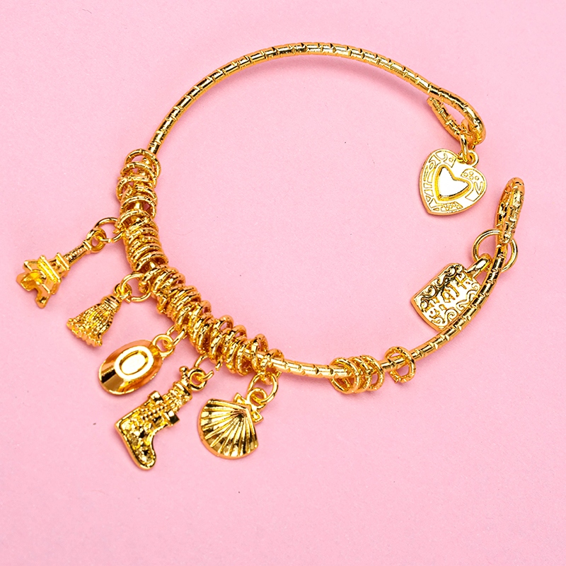 Pulsera Abierta de la Bobina Antigua (Gold) 3
