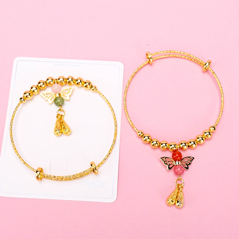Butterfly Tassel Push-pull Pulsera (Gold) 3