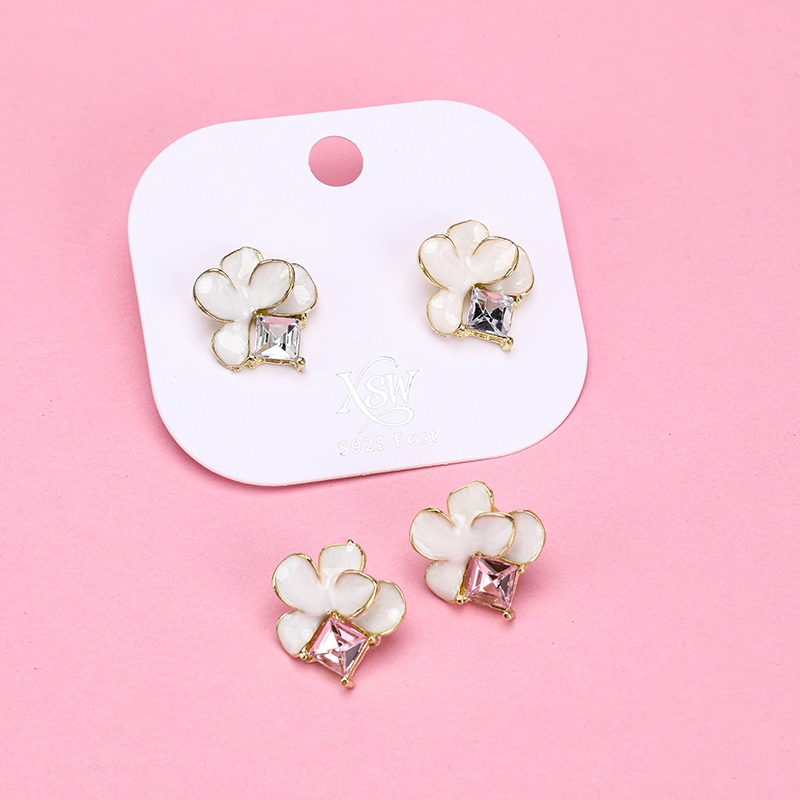 Pendientes de Flor de Zircon de Aceite de Goteo 3