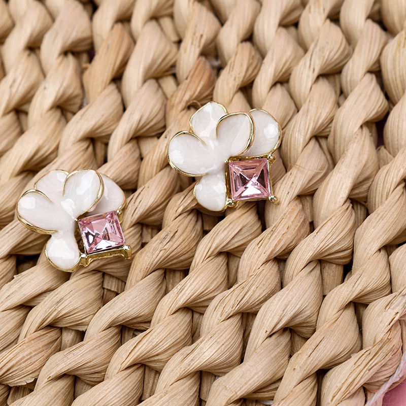 Pendientes de Flor de Zircon de Aceite de Goteo 4