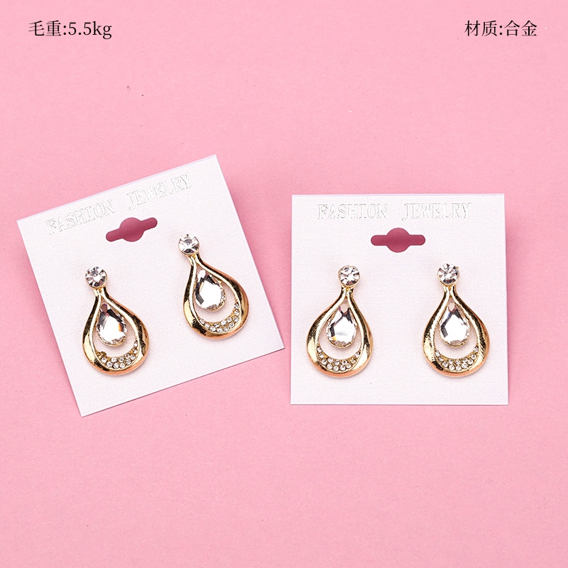Pendientes Retro Water Drops Diamond Stud