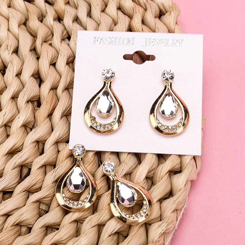 Pendientes Retro Water Drops Diamond Stud 4