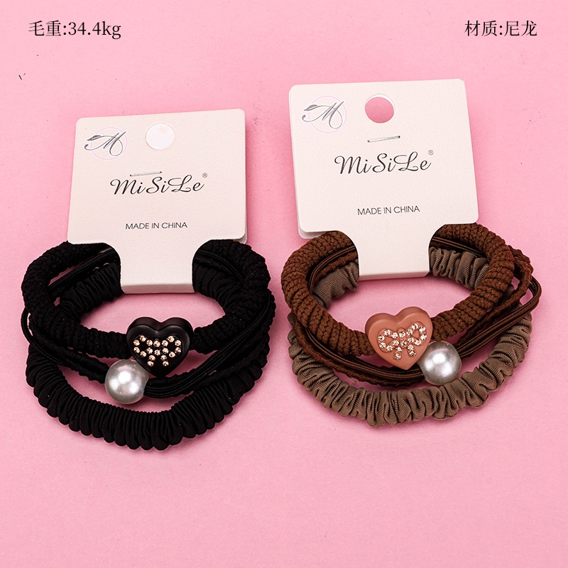 Peach Corazón Perla Accesorios Curry Color Banda de Goma (3)