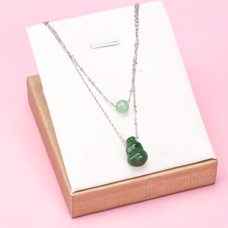 Collar de Jade de Imitación de Doble Capa 3