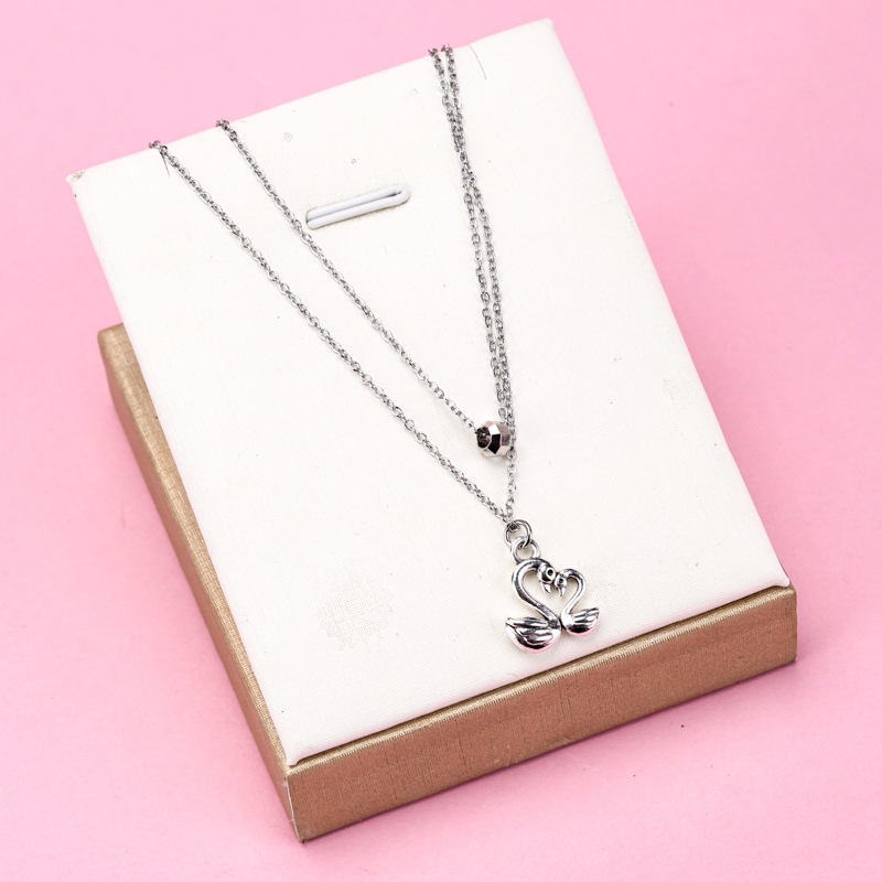 Collar Colgante de Plata de Capa Doble 4