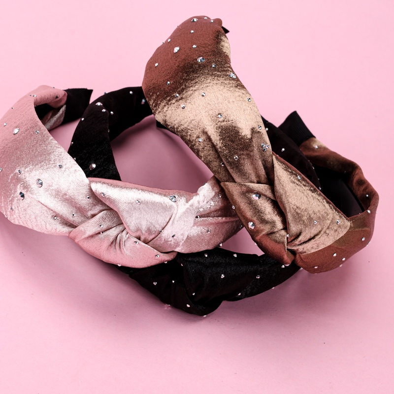 Satin Rhinestone Knotted Head Buckle 4