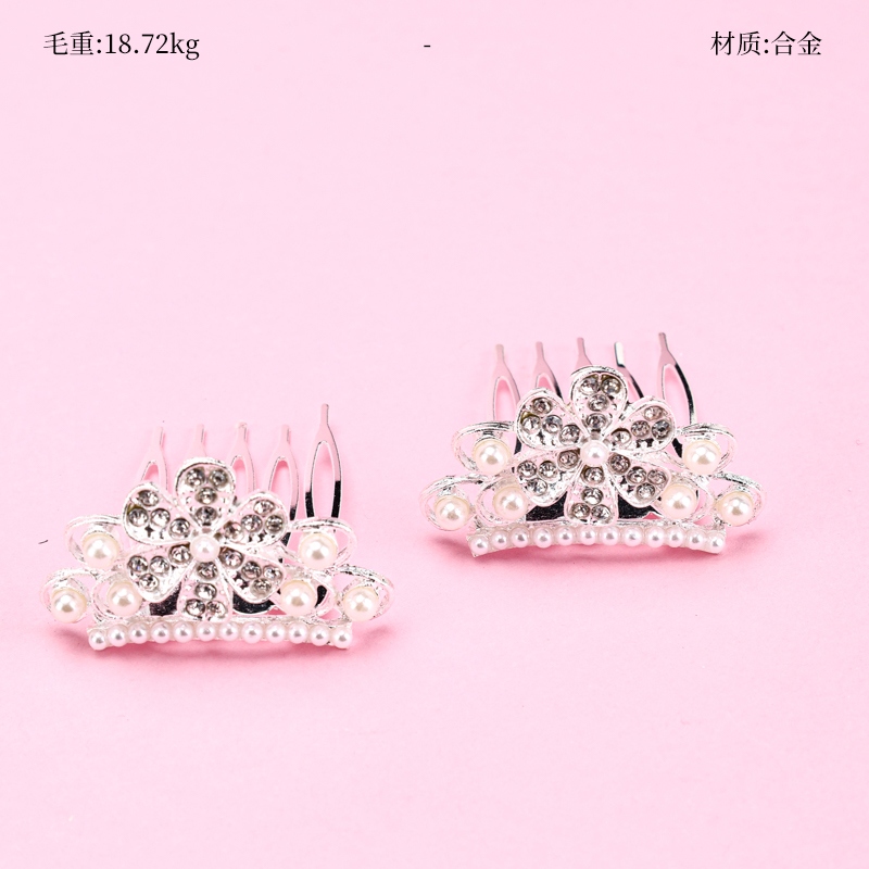 Caja de Perlas Corona de Flores de Rhinestone