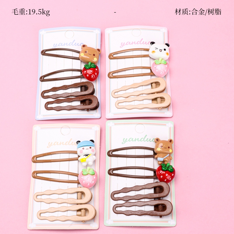 Color de Curry En Caja Strawberry Bear Accesorios BB Clip 2