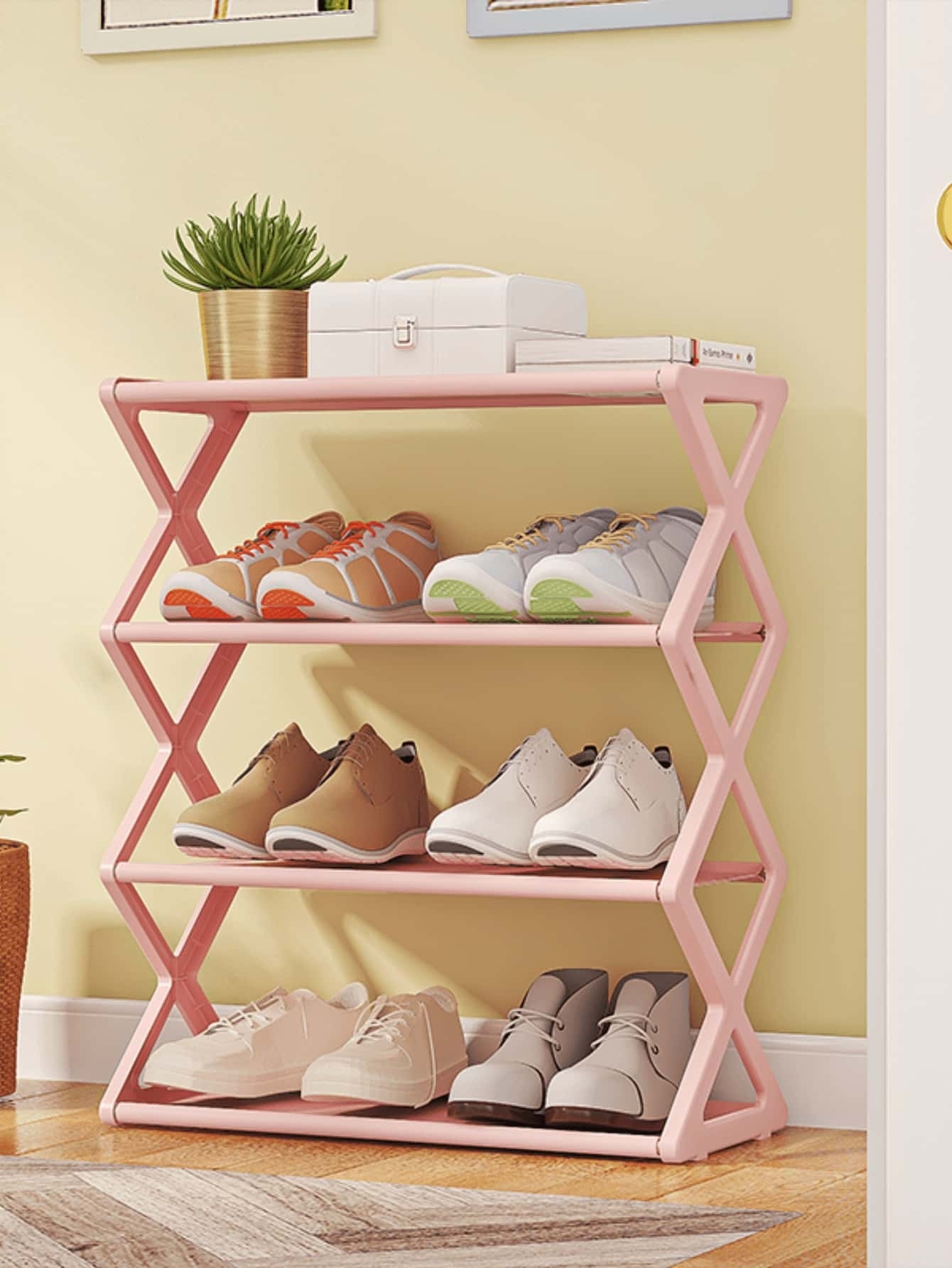 2509X Shoe Rack 4 Layers-pink (Boxed) 2