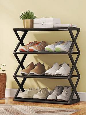 2509X Shoe Rack 4 Layers-black (Boxed) 2