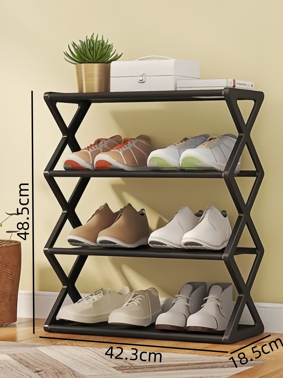 2509X Shoe Rack 4 Layers-black (Boxed) 3