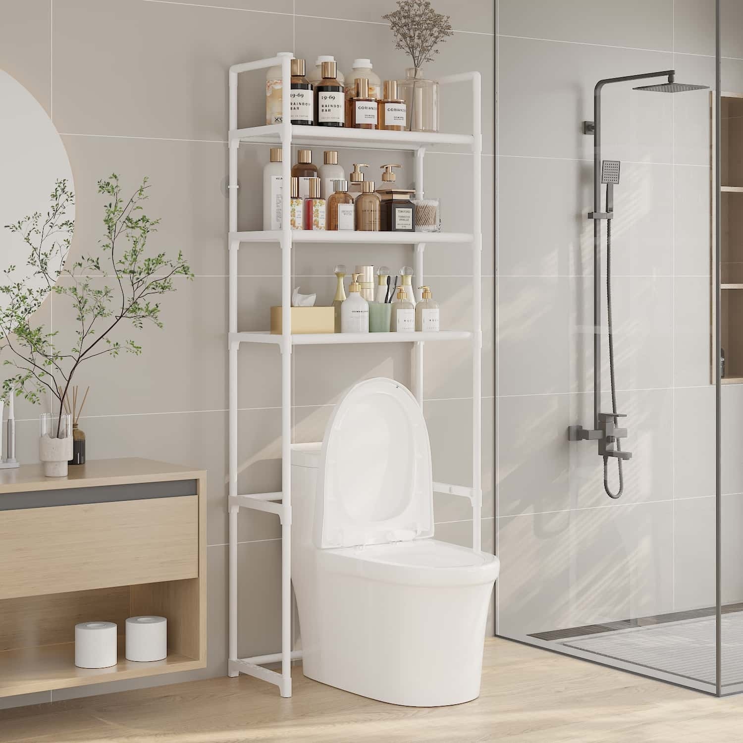 8821 Estante de Baño (De Tres Capas Blancas)