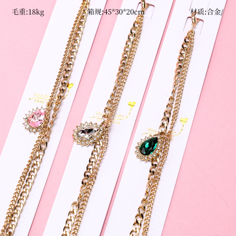 Doble Capa de Agua Gota Zircon Pulsera 2