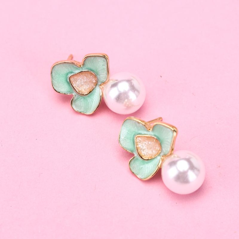 Pendientes de Perlas de Cristal de Gota 3