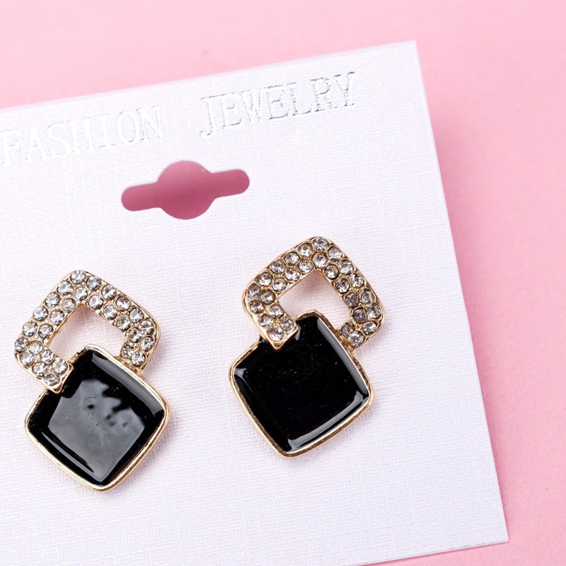 Pendientes de Diamante Negro Hueca 4