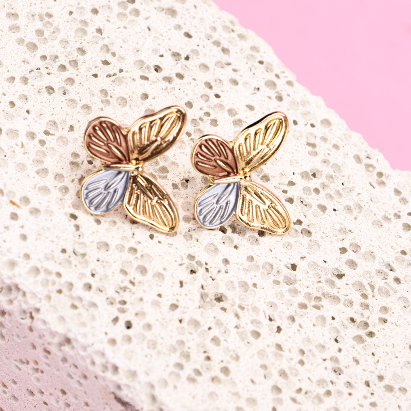 Pendientes Vintage Colorblock Butterfly Stud 3