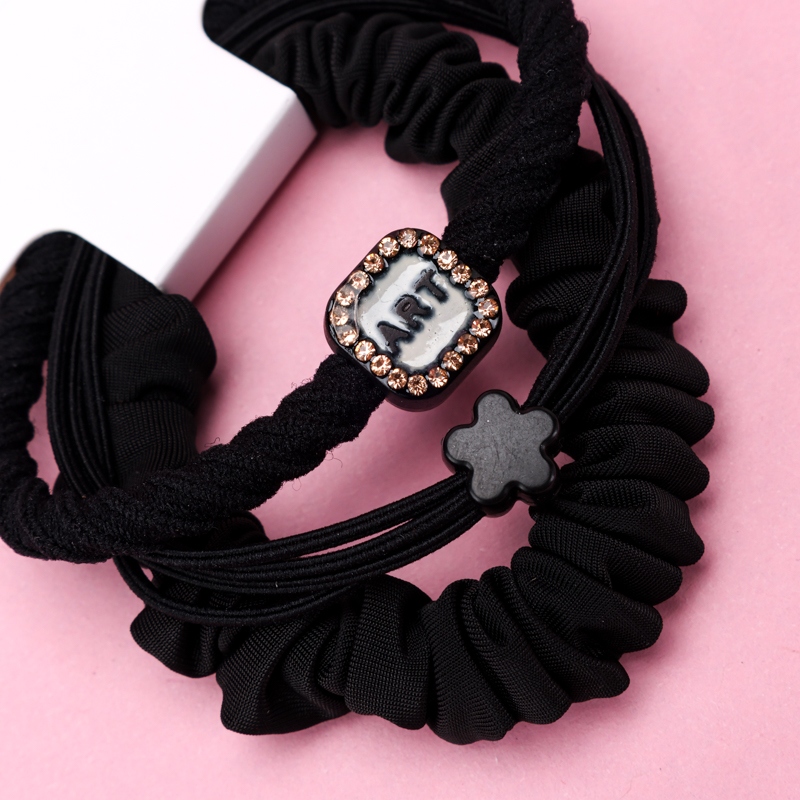 Curry Color Letra Cuadrado Accesorios Diamante Combinación de la Banda de Goma (3) 3