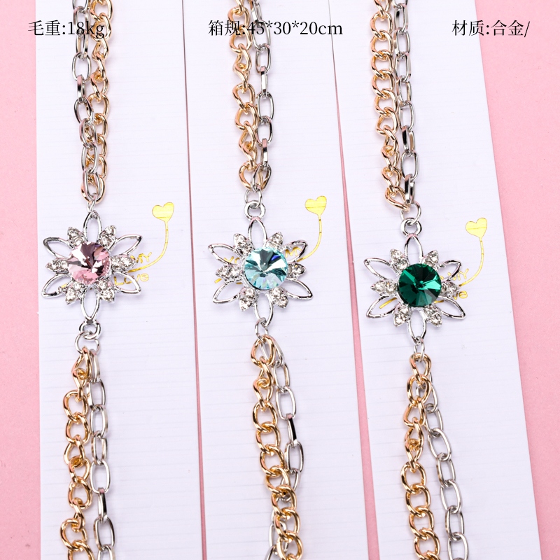 Zircon Doble Cadena Hollow Pulsera