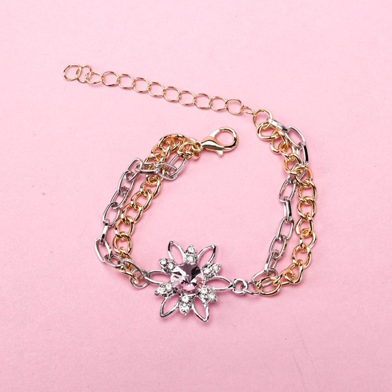 Zircon Doble Cadena Hollow Pulsera 4