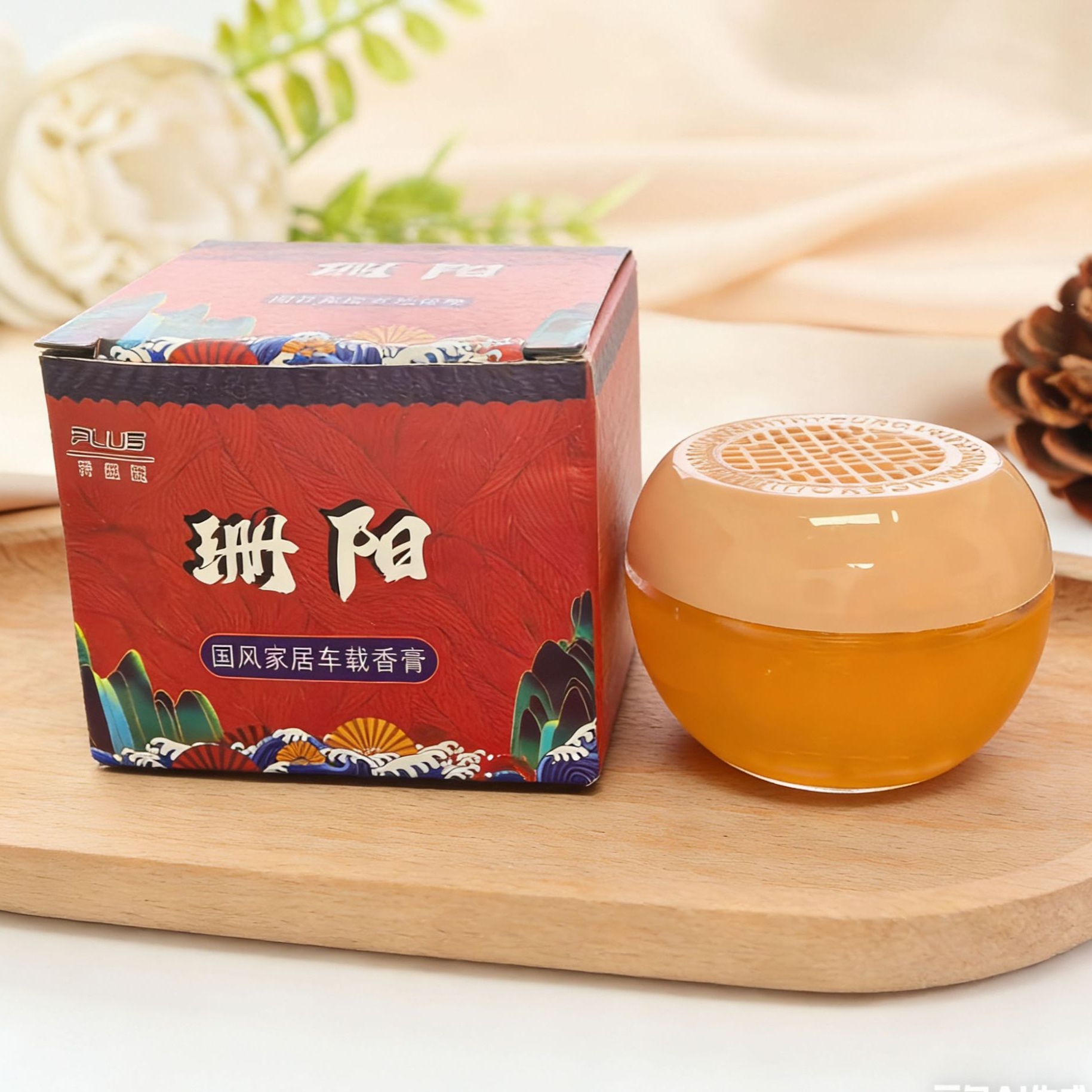 Pelo de Bolas Sin Fuego Guofeng Creativo Coche Interior Balm (90g) 3