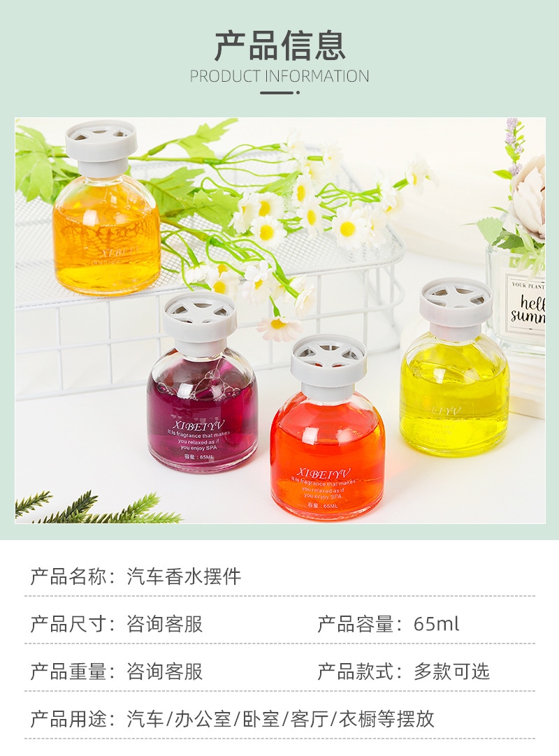 Botella de Plástico Sin Fuego de Pelo de Bola Girando Aromaterapia de Coche Interior (65ml) 4