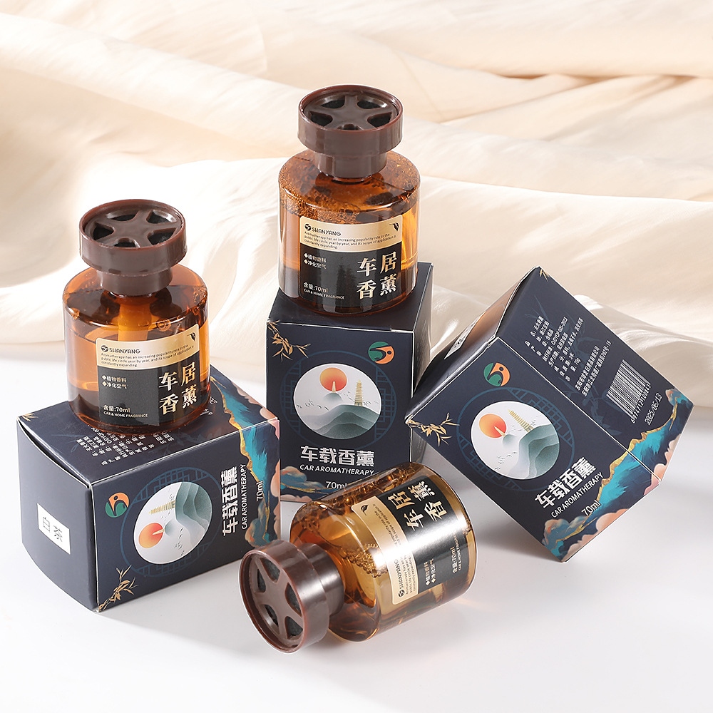 Pelo de Bola Sin Fuego Vista de Montaña Plástico Interior Coche Aromaterapia (70ml)