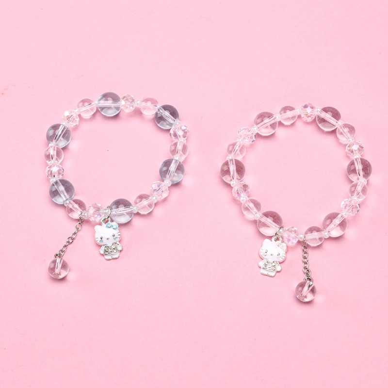 Transparent Beads Rhinestone Kitten Bracelet 3
