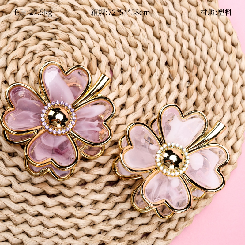 Garra de Flores de Color Rhinestone Doble 2