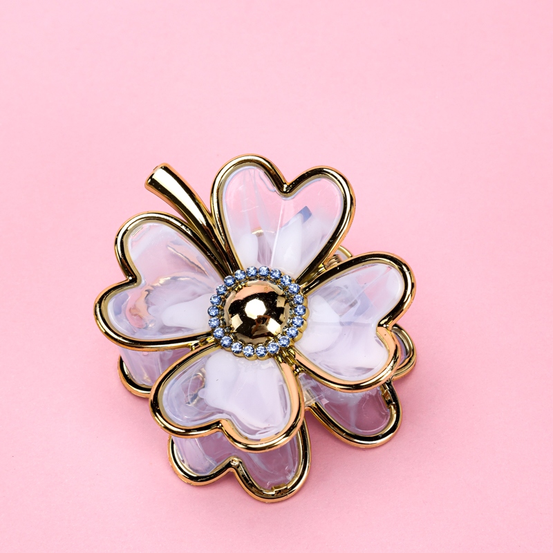 Garra de Flores de Color Rhinestone Doble 3