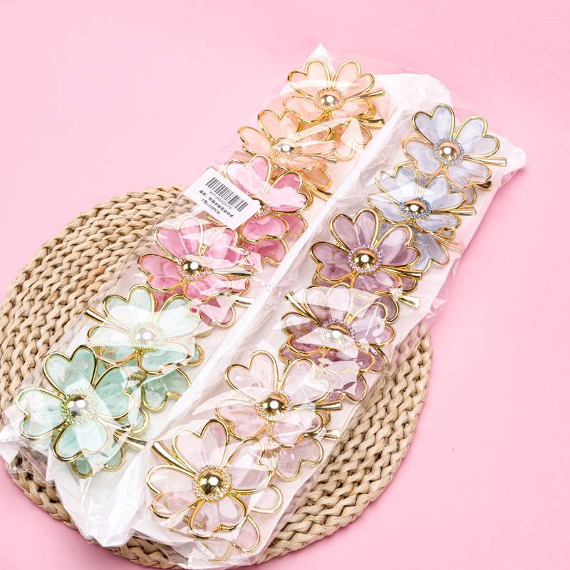 Garra de Flores de Color Rhinestone Doble 4