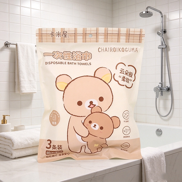 DYYJ-54 Fácil Oso Toalla de Baño Desechable (3 Pack) 5