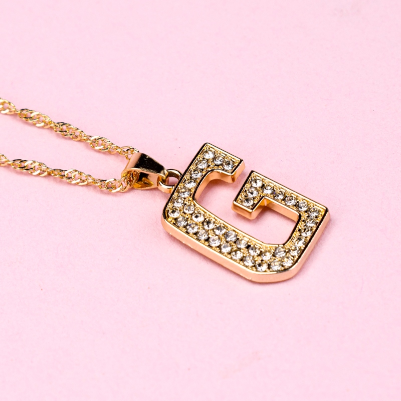Nuevo Collar de Letra de Diamante Completo 4