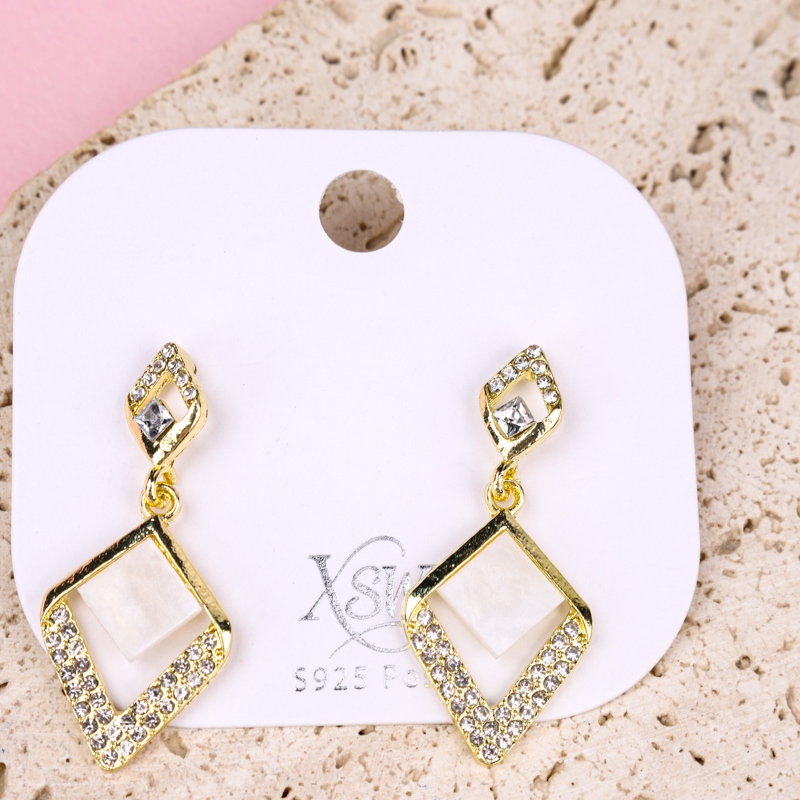 Pendientes de Diamante Geométrico Largo 3