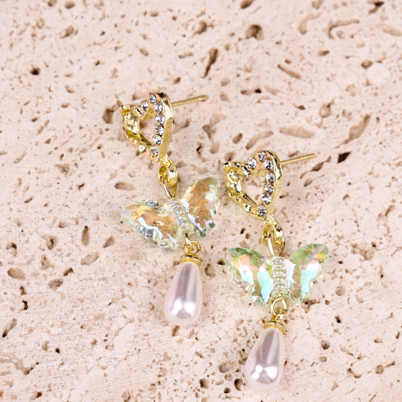 Pendientes de Perla Larga Gota de Agua 4