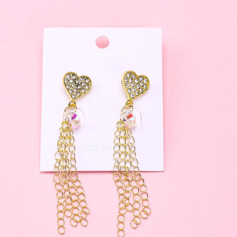 Pendientes Largo Perla Rhinestone 3