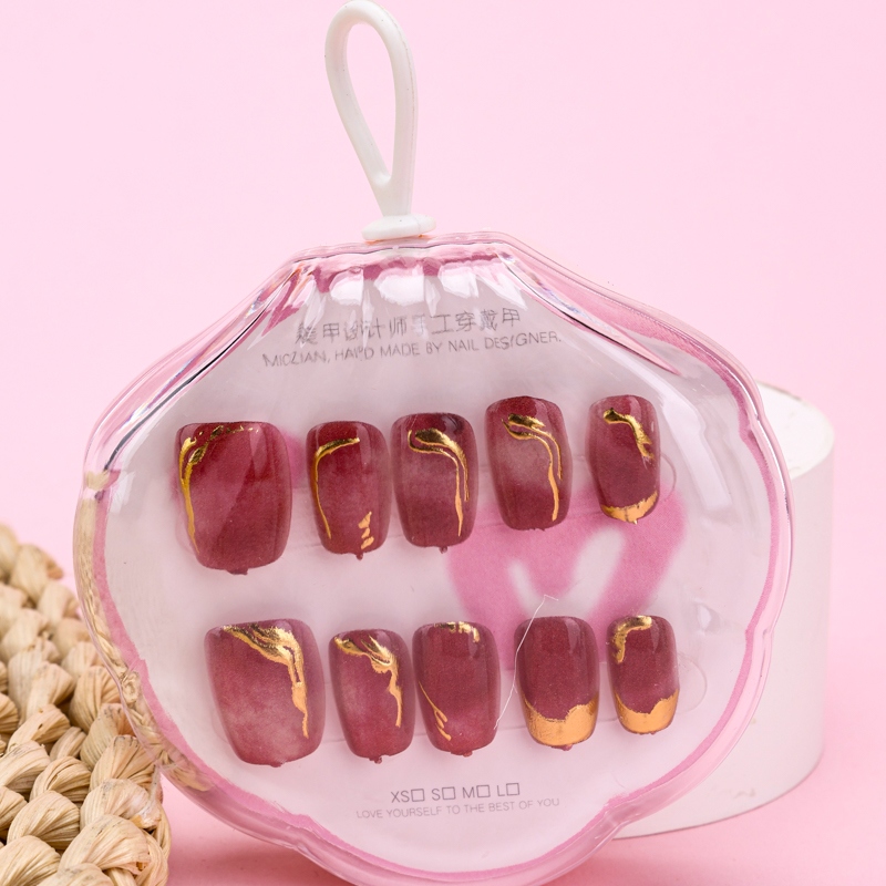 ZJ1028 Caja de Concha Gilt Falsa Uñas (Corte) 3