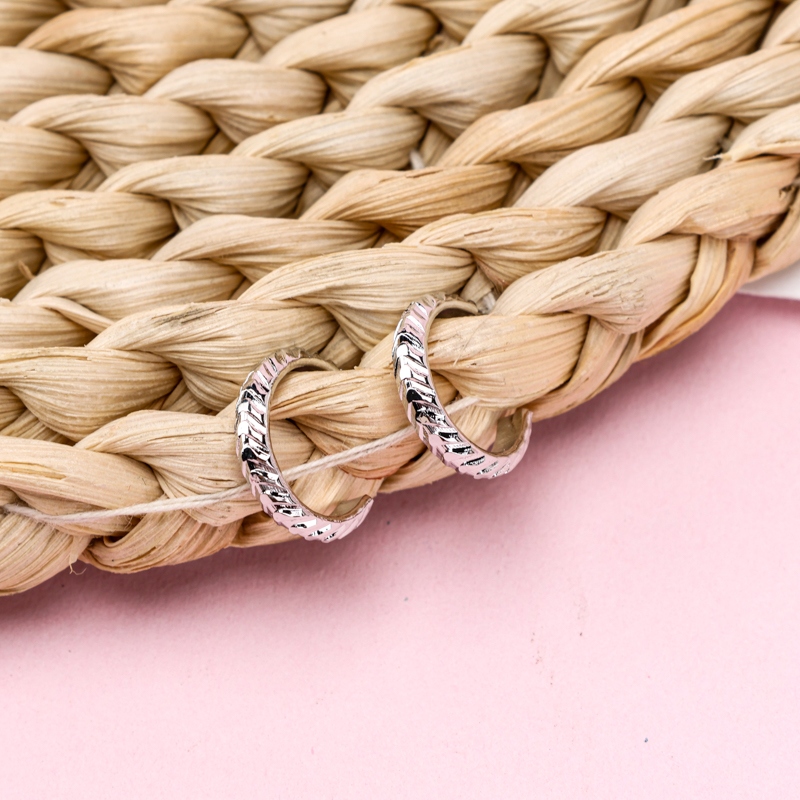 Simples Tres Pares de Pendientes de Combinación de Anillo de Plata (Oro y Plata) 5