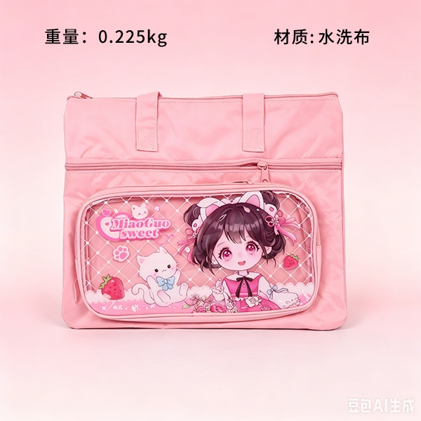 TH002B Horizontal de Tres Pisos de Mano Bolsa Tutorial Meow Fruit Sister]]] 2