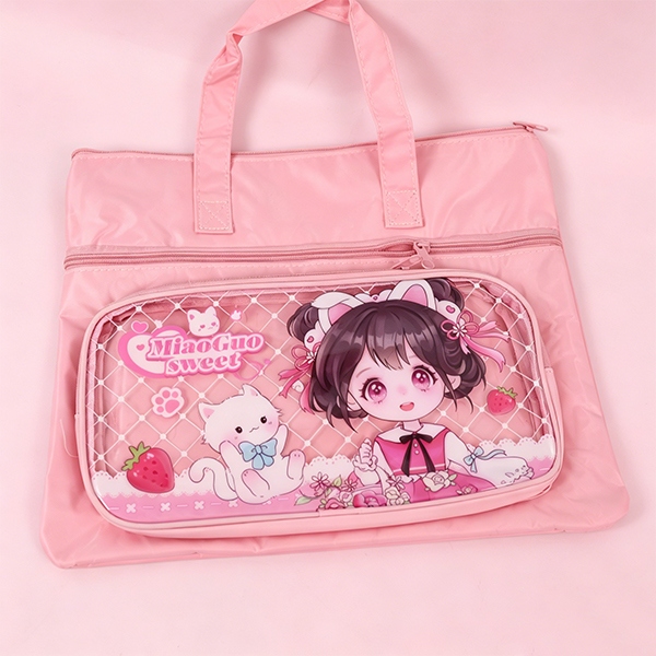 TH002B Horizontal de Tres Pisos de Mano Bolsa Tutorial Meow Fruit Sister]]] 4
