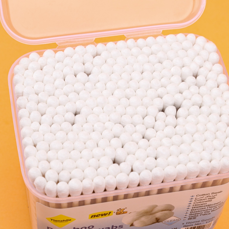 177 Caja Cuadrada Grande Bambú Palo Algodón Swab (300) 3