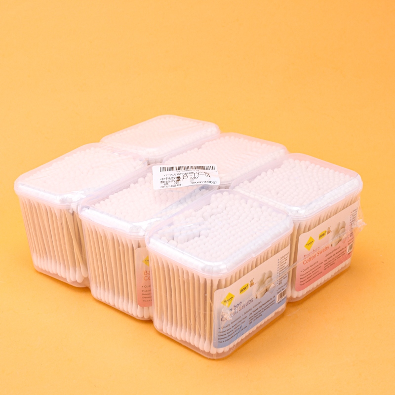 177 Caja Cuadrada Grande Bambú Palo Algodón Swab (300) 4