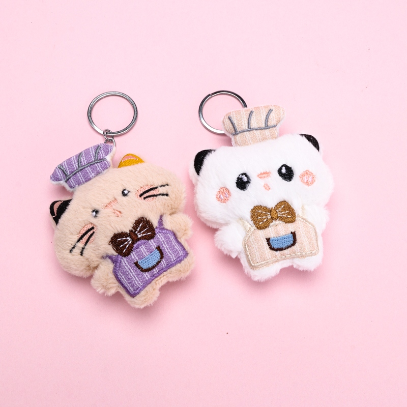 Chef Hat Small Animal Plush Pendant 3