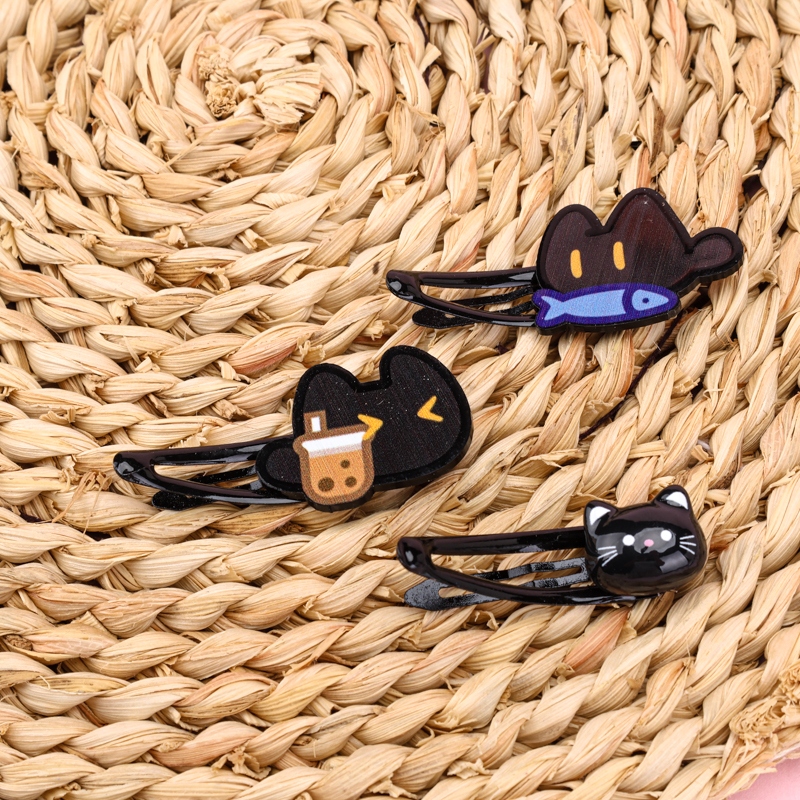 Caja de Tres Accesorios de Dibujos Animados Negros BB Clip 4