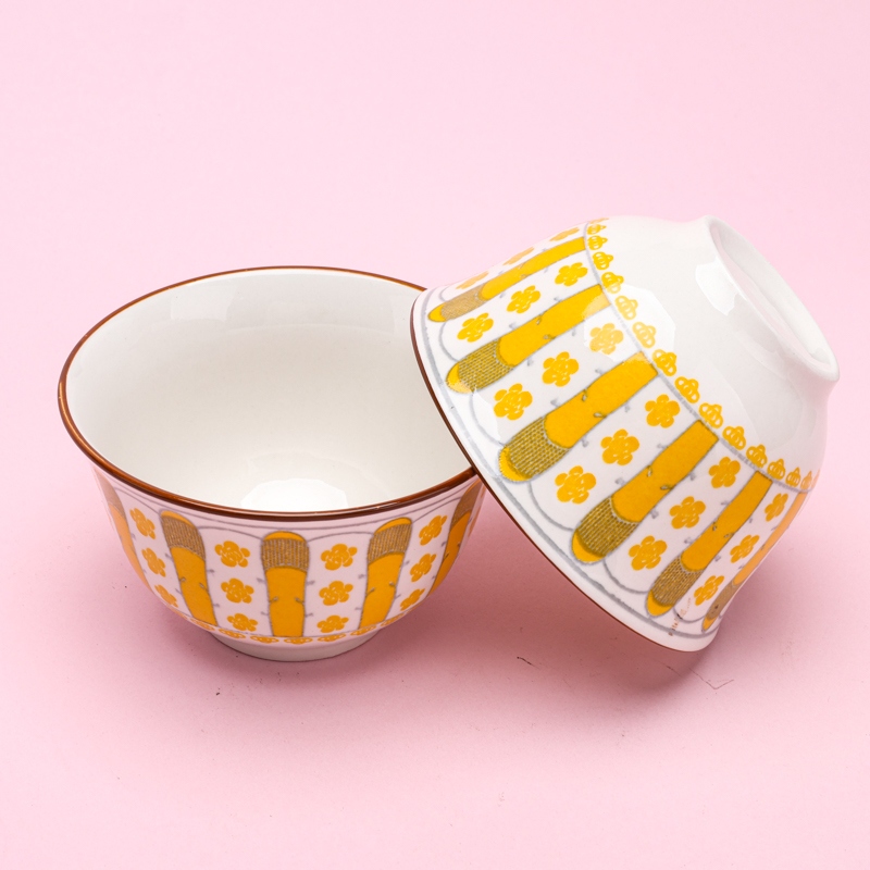 Impresión de 4 Pulgadas Ethnic Bowl (Yellow Plaid) 4