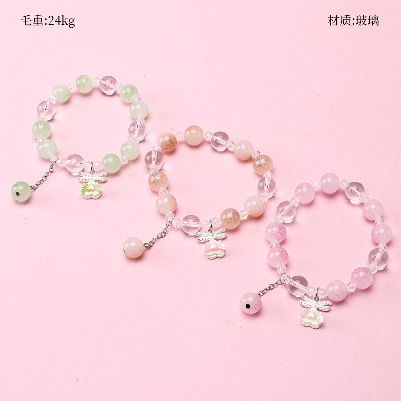 Peach Heart Wings Pulsera de Cristal